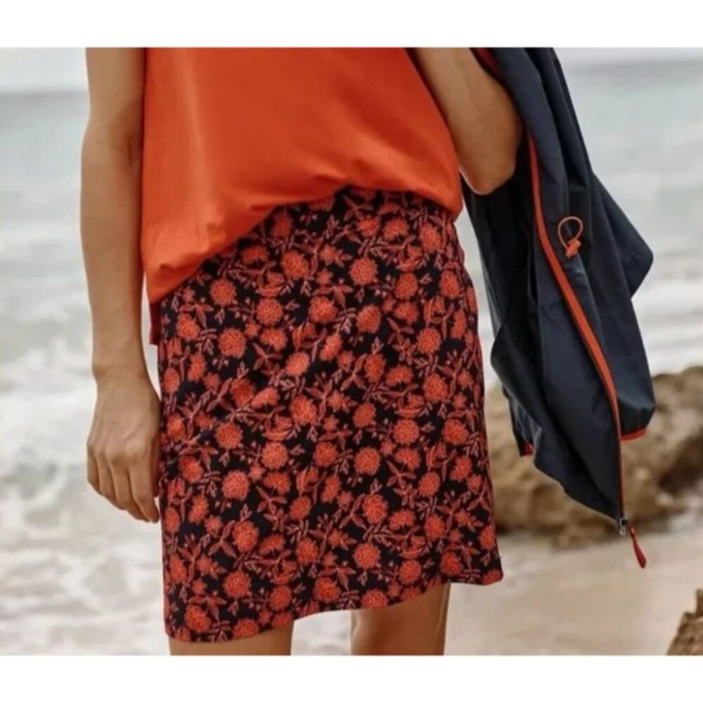 J. Jill Fit Coral & Blue Floral On the Go Skort Active  XS  Golf  Pickleball